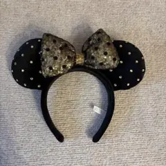 ミニーマウスカチューシャ　ドット模様 スパンコール