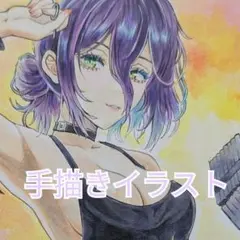 手描きイラスト　原画　レゼ　アナログイラスト　ファンアート