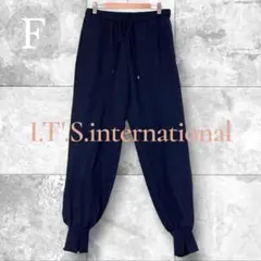 I.T.S.international 黒 ジョガーパンツ F ウエストゴム