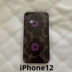 iPhone12用ソフトケース marimekkoマリメッコ風ウニッコ柄