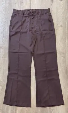 ブラウン フレアパンツ バックポケット付き