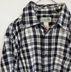 L.L.Bean 長袖ネルシャツ 黒白チェック