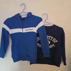 青いパーカーとUCLAスウェットシャツセット