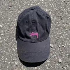 00s STUSSY ステューシー 帽子　キャップ archive 黒 ピンク