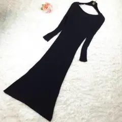 美品◎GALERIE VIE ギャルリーヴィー ニットワンピース 黒 日本製