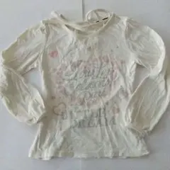 130　デザインカットソー　Tシャツ　白　女の子