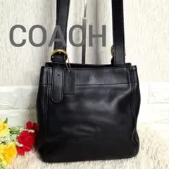 COACH オールドコーチ　ワンショルダーバッグ　トートバッグ　レザーブラック