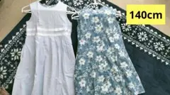 ノースリーブワンピース 子供 ワンピース 水色ワンピ ストライプワンピ 清楚