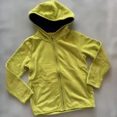 ライムグリーン フリース フード付きパーカー130