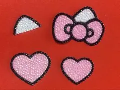 うちわデコ パーツ ねこ耳ピンク4点セット