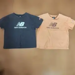 New Balance Tシャツ　130センチ　黒　オレンジ