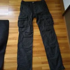 アルファインダストリーズ ブラックストライプ カーゴパンツ Sサイズ