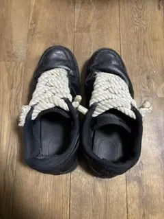 ブラックスニーカー ロープ靴紐 air force1 値下げ可能⭕️ - メルカリ