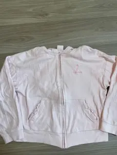 メゾピアノ　ルームウェア　フード付きピンクパーカー130