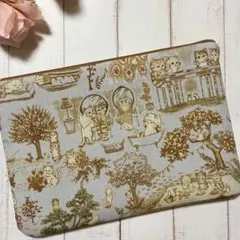 おまとめページ　巾着　ポーチ　ユキエモン　猫柄　人気　ハンドメイド ユキエモン キャビネットポーチハンドメイドがま口ポーチ猫柄ミント