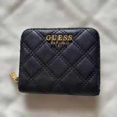 GUESS 二つ折り財布 ブラック キルティングのサムネイル