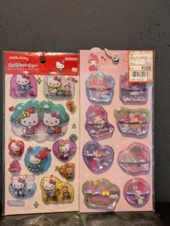 か*◎様 わたあめカプセルシール　ウォーターシール　キティ　メロディ　2点セット