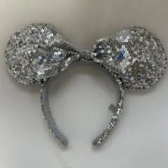 東京ディズニーリゾート　スパンコール　ミッキー耳カチューシャ　シルバー