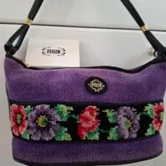 ほぼ未使用フェイラーヴィンテージ紫ショルダ一バック希少紫カラー