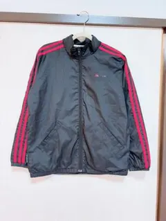 黒/赤 ジッパー付きジャケット adidas 140cm