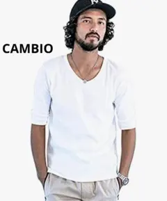 未使用　CAMBIO　カンビオ　Vネック 五分袖　Tシャツのサムネイル