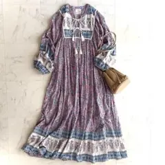 サラマリカCotton Lurex Border Print LongDress Cotton Lurex Border Print Long Dress | Pasand by ne Quittez pas