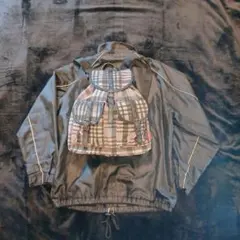 [00s] Gray Check Piping backpack Y2K