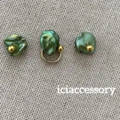 d.3点セット　淡水パールの個性的　アシメトリー　ピアス　イヤリング