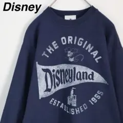 【ビッグロゴ】ディズニーパーク ヘインズ スウェット クラシックミッキー 紺 S
