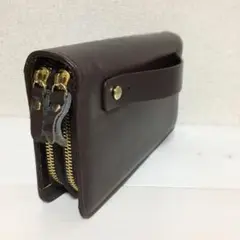 E23 新品　本革　オーガナイザー　セカンドバッグ　財布　　ダブルファスナー