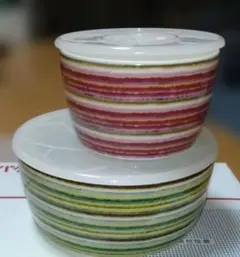 TABLE DIARY　ボーダー柄 保存容器 2個セットのサムネイル