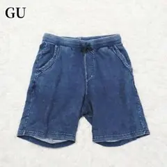 ジーユー　GU　ハーフパンツ　ブルー　無地　大人カジュアル　シンプル　アウトドア