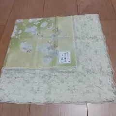 桜の花柄 レース付き大判ハンカチ