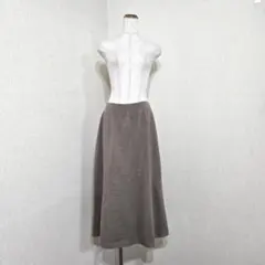 UNIQLO ニットロングスカート グレージュ系（3XL）ウエスト総ゴム