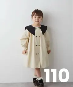 【♪様専用】riziere 110 ダブルボタンバイカラー襟ワンピース