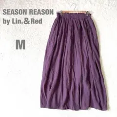 SEASON REASON フレアスカート ロング 光沢感 ウエストゴム 紫 M