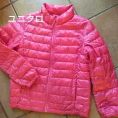 ユニクロ　ピンク ダウンコート サイズ140