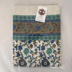 マルチカバー 布 綿 インド 緑 青 花柄 Jagannath