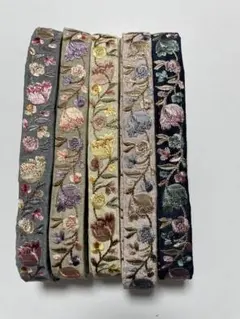k*n様 インド刺繍リボンセット 5色　各1m