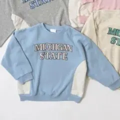 タグ付き新品　ビールーム　カレッジロゴスウェット　130　水色