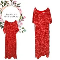 【レイビームス】Ray BEAMS♡ロングワンピース♡半袖♡総柄花柄♡紐付リボン