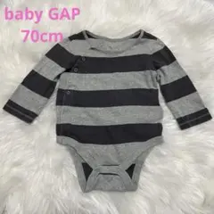 babyGAP（70）ボーダー　ロンパース（長袖）　シンプル
