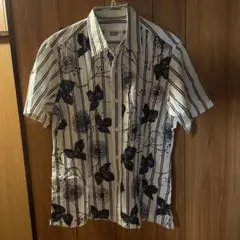 TAKEO KIKUCHI 半袖シャツ 花柄ストライプ古着
