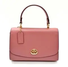 極美品　COACH ショルダーバッグ 2way ターンロック レザー ピンク