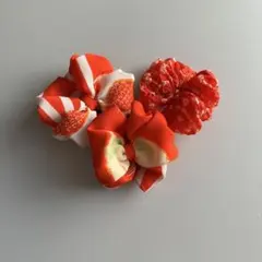 髪飾り　七五三　ヘッドドレス　着物リメイク　アンティーク　髪飾り　ヘアアクセ　橙