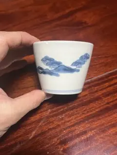 江戸初期　極上　呉須　蕎麦猪口　超珍品　享保のカエデ文 1730年 江戸初期 極上 呉須 蕎麦猪口 超珍品 享保のカエデ文 1730年