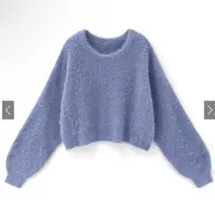 ショート丈フェザーニットプルオーバー