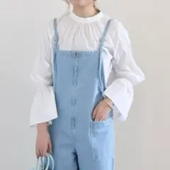 美品　シップスエニィ　デニムサロペット　オーガニックコットン100％　　1034