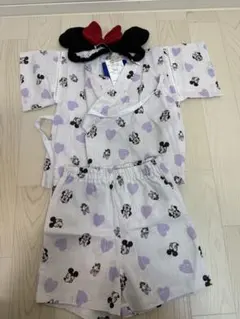 プティマイン　浴衣　80 ディズニー　ミニー　ミッキー　カチューシャ付き