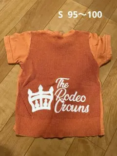 ロデオクラウンズ　半袖　Tシャツ　オレンジ　刺繍　S 95〜105